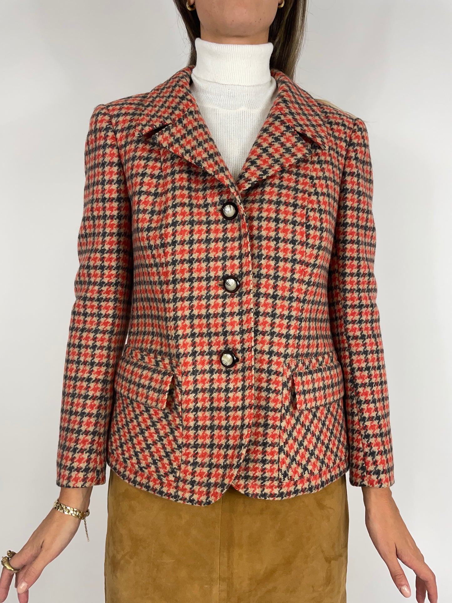 1970s houndstooth wool jacket