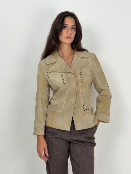 Giacca in camoscio beige anni ’90