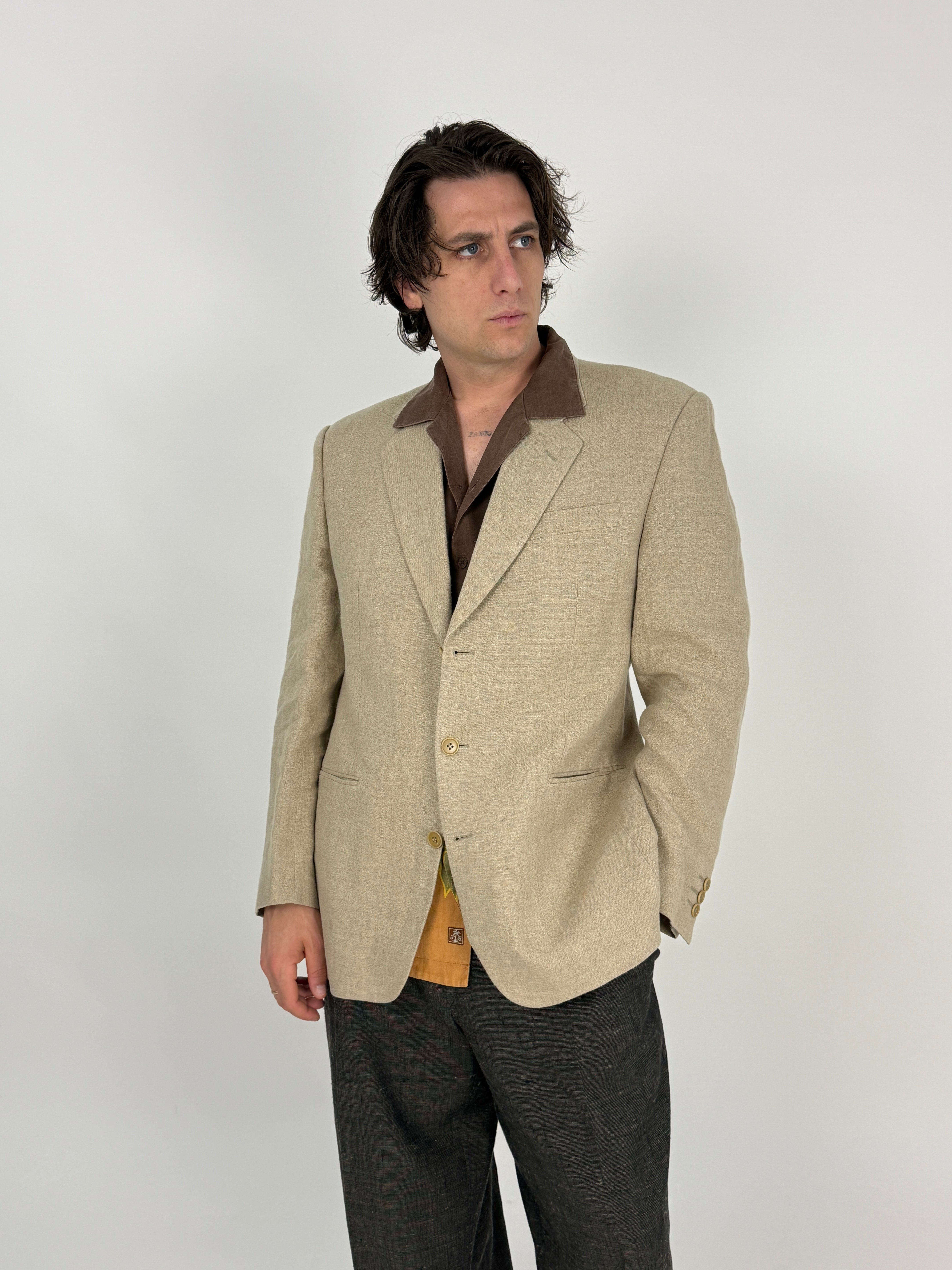 Giacca in Lino Beige Vintage - Taglia 48
