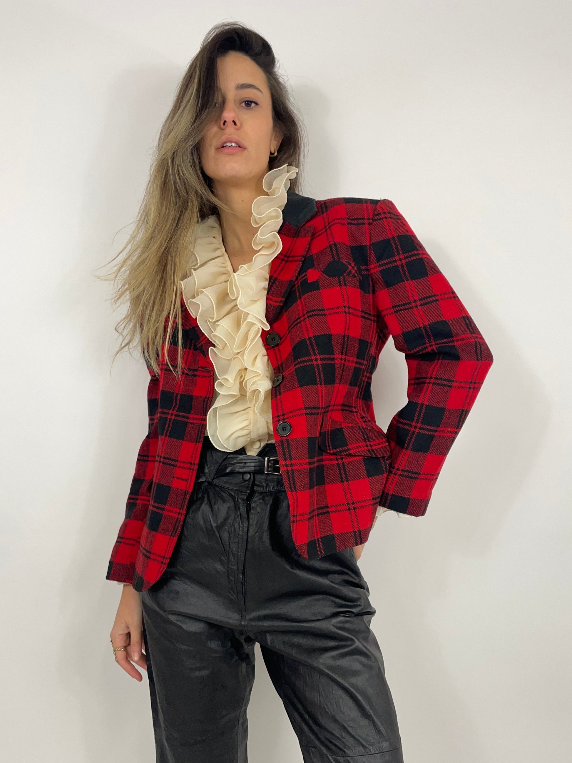 Camicia Donna Giacca Quadri Flanella Tartan Giacche Camicie A