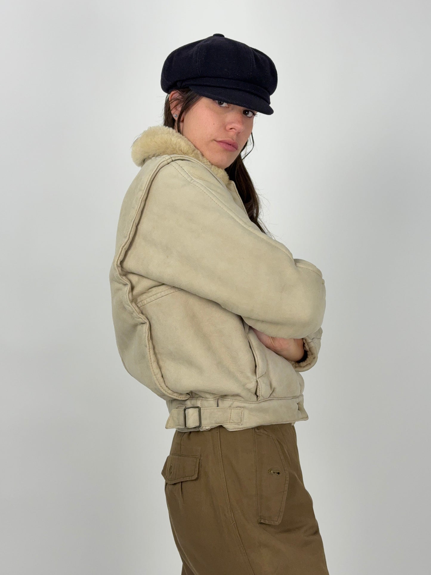 Cappotto monotone shearling anni '70