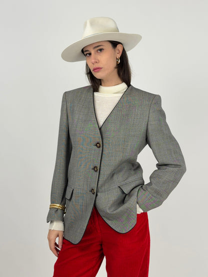 Giacca Steinbock in lana micro-check