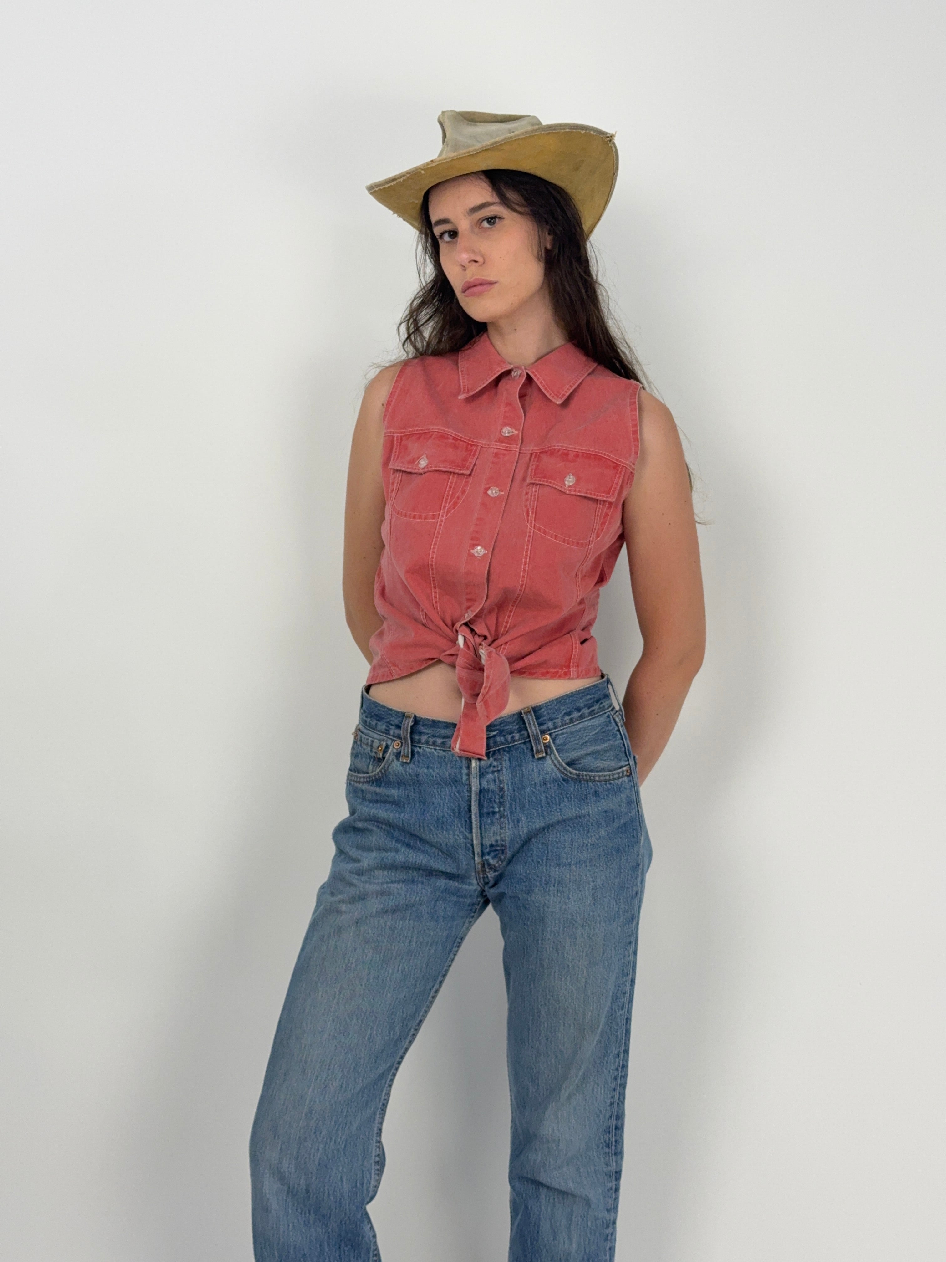 Gilet in denim di cotone