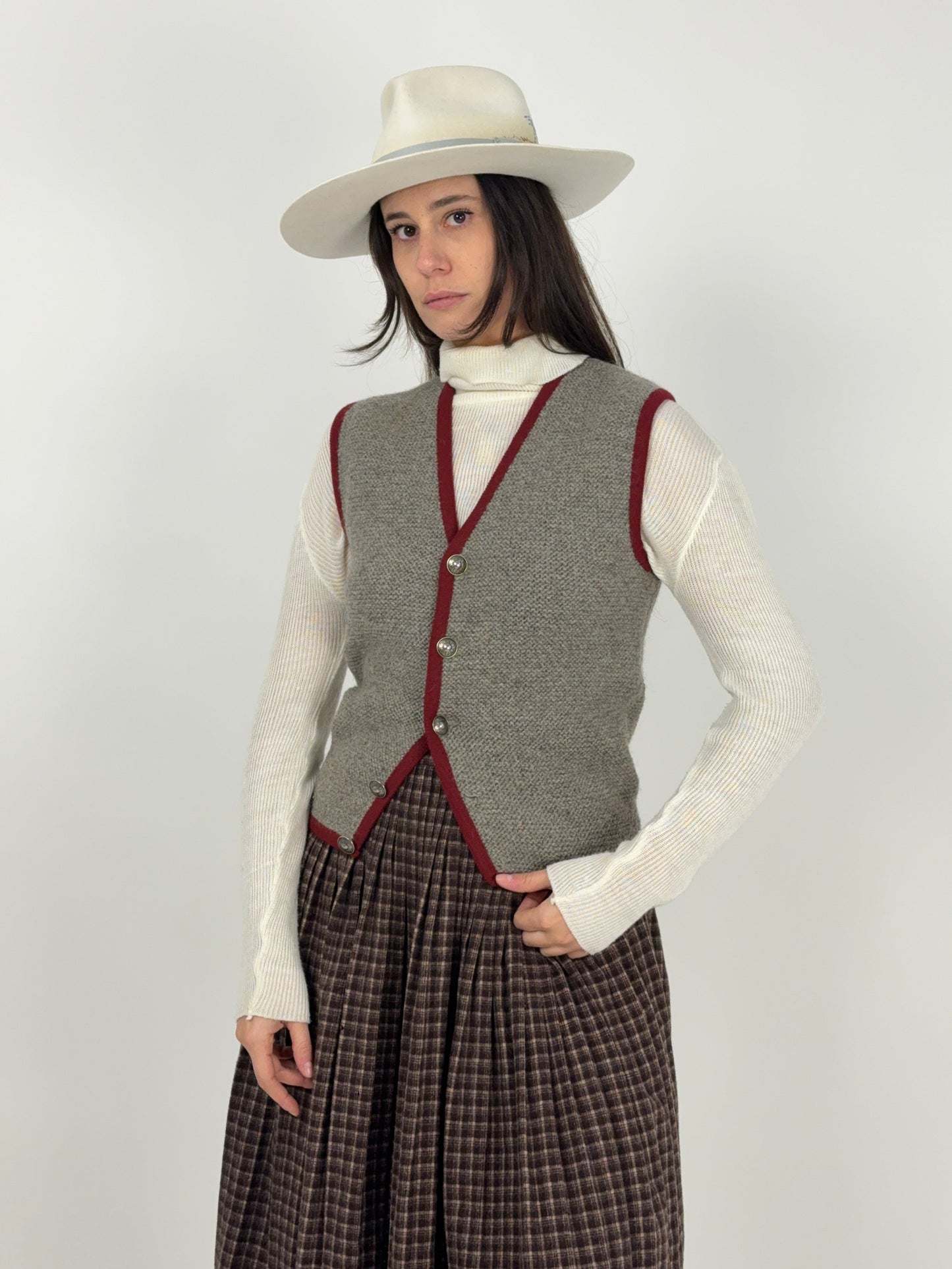 Gilet tirolese vintage in pura lana