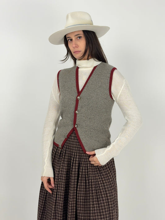 Gilet tirolese vintage in pura lana