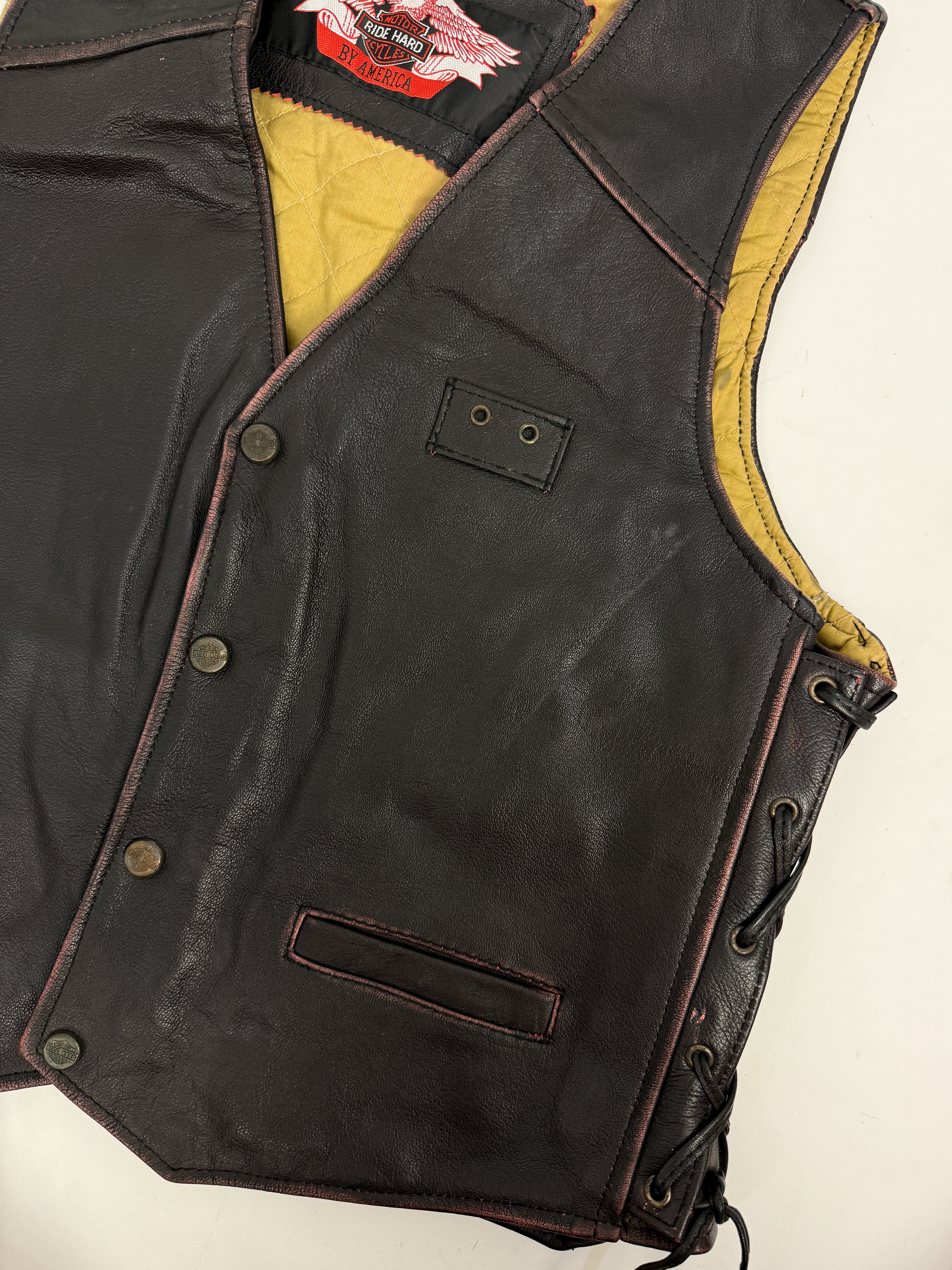 Gilet Biker Vintage in Vera Pelle - Taglia L