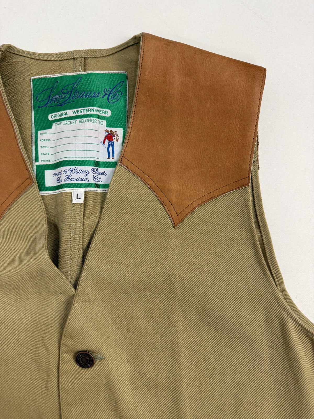 Gilet Western Levi's Vintage con Dettagli in Pelle - Taglia M