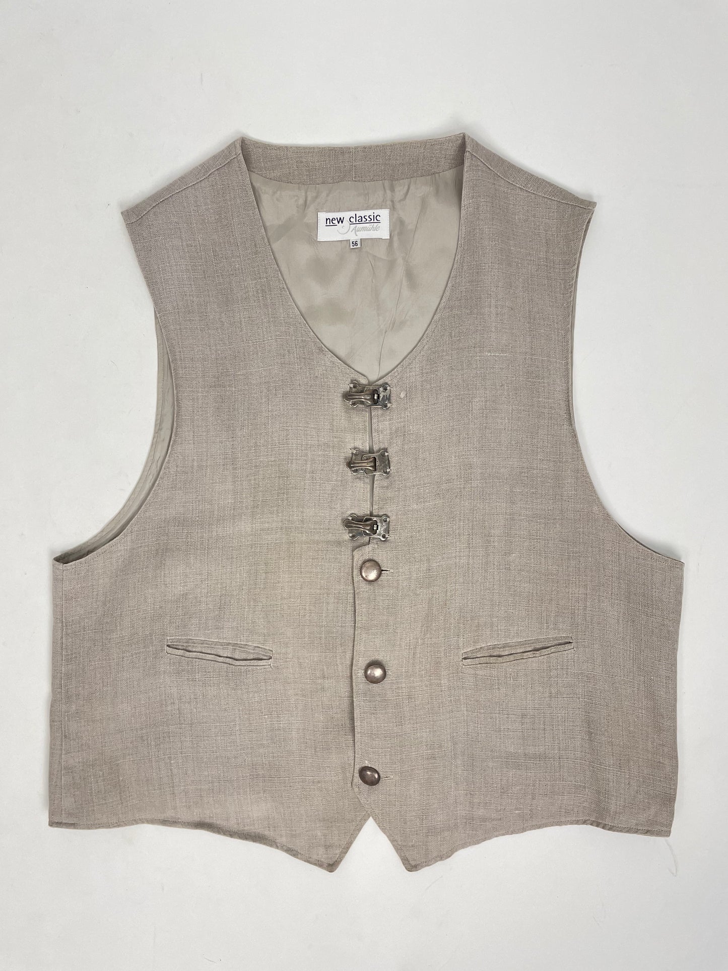 Gilet Trachten in lino con ganci in metallo