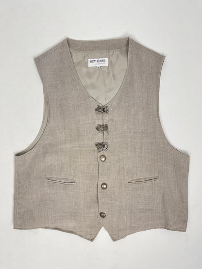 Gilet Trachten in lino con ganci in metallo