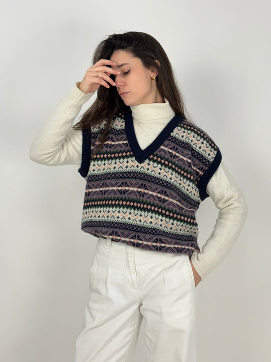 Gilet in lana fantasia anni '80