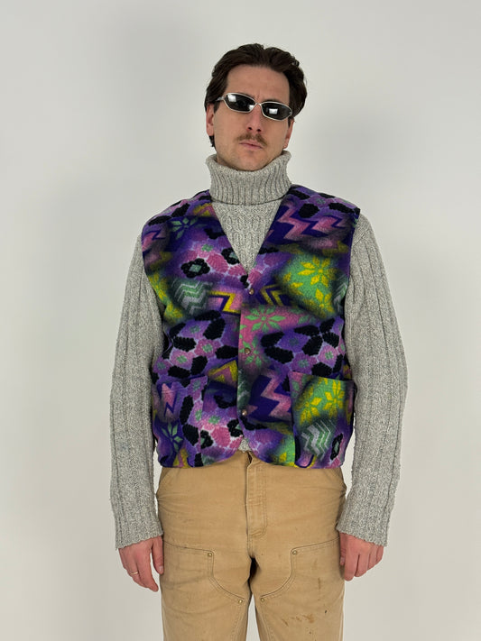 Gilet pile anni '90 - fodera trapuntata