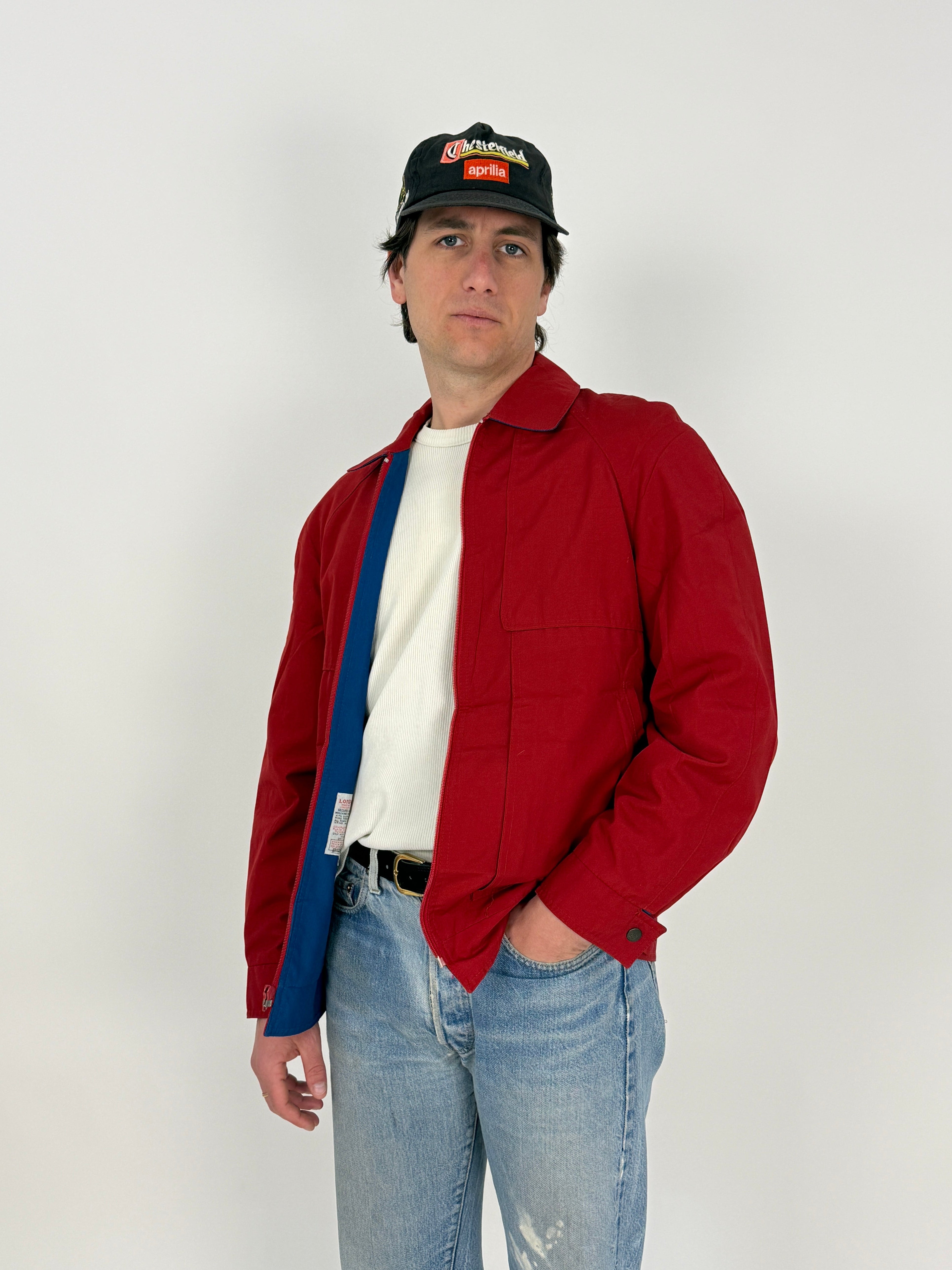 Giubbotto London Fog anni '70 in cotone rosso