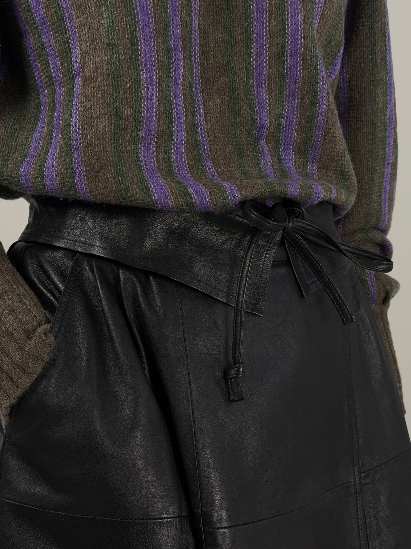 Gonna René Guy Paris in pelle anni '80