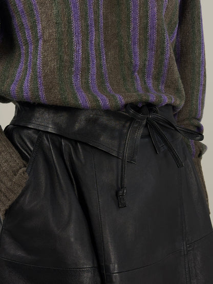 Gonna René Guy Paris in pelle anni '80