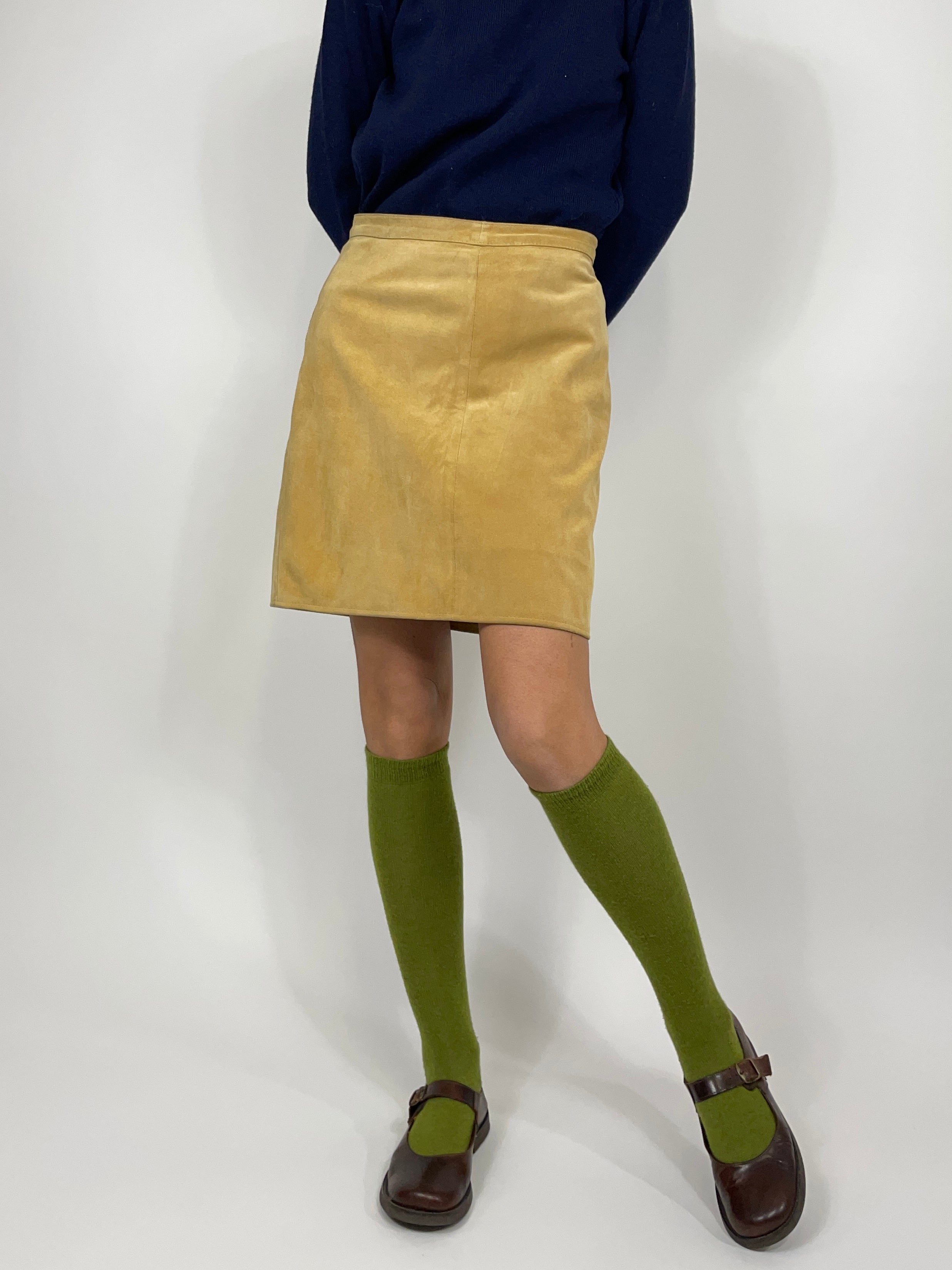 gonna-in-vera-pelle-beige