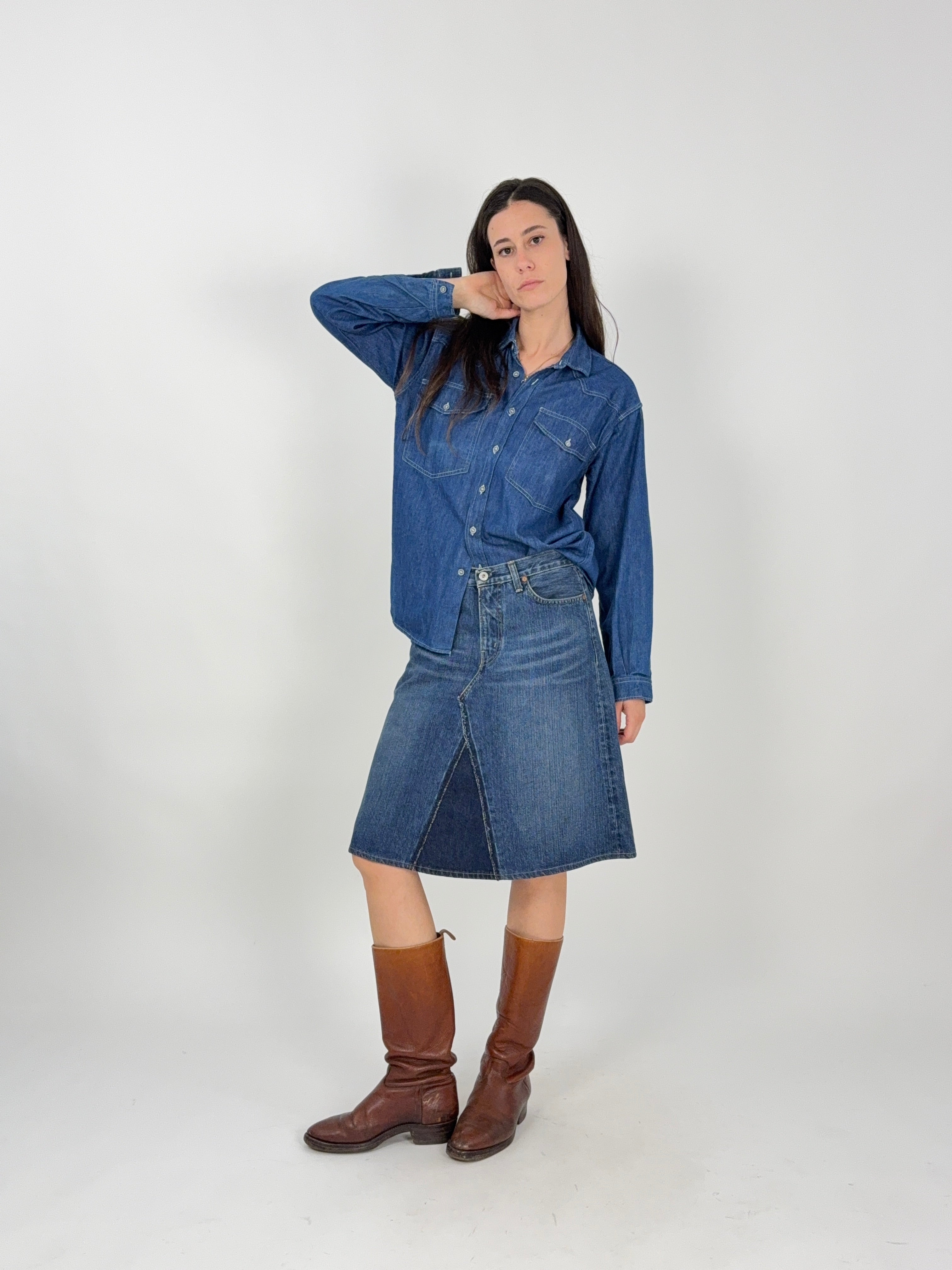 Gonna in Denim Midi Replay anni '90 - Taglia 44/L