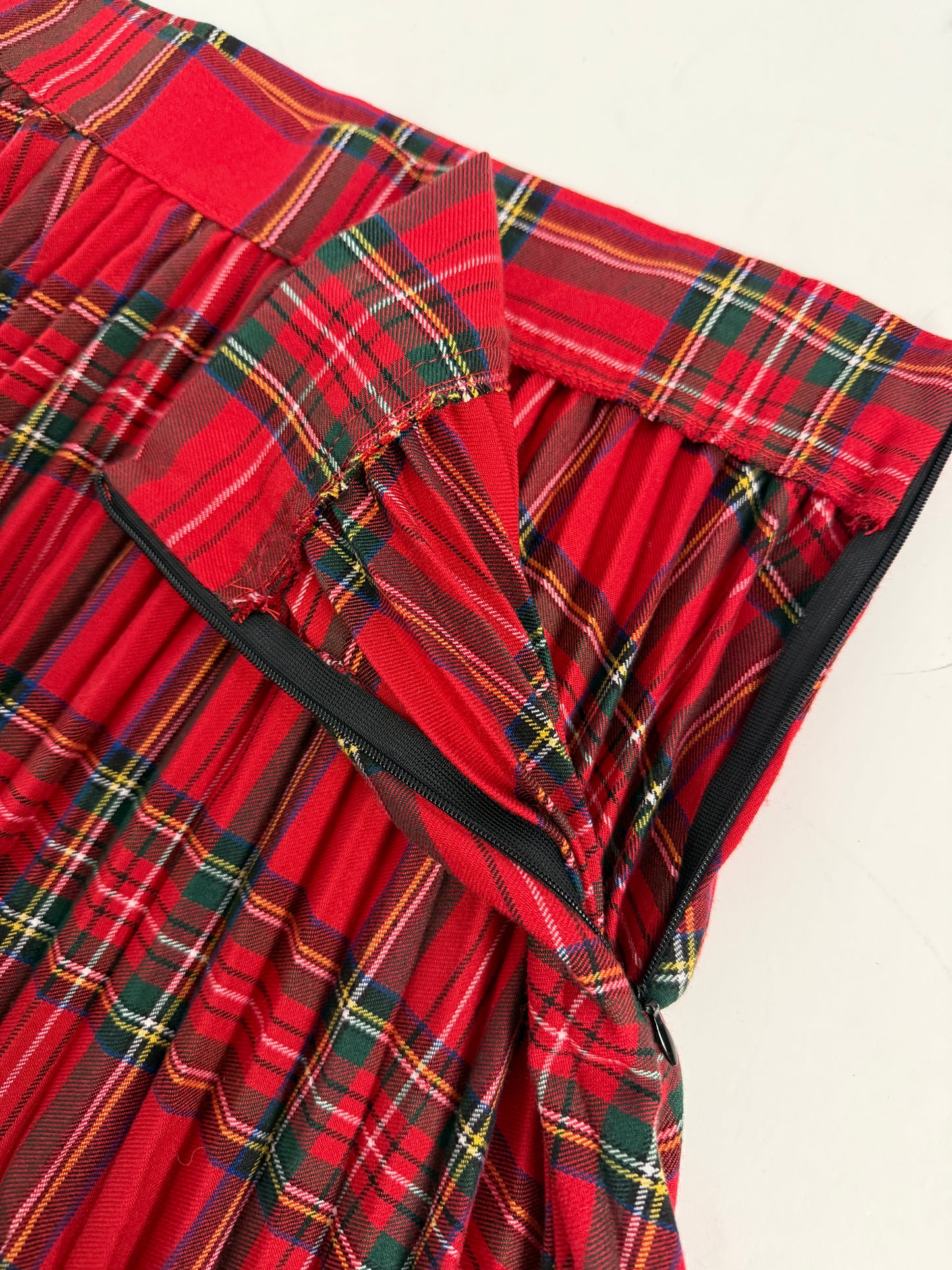 Gonna plissettata in lana tartan