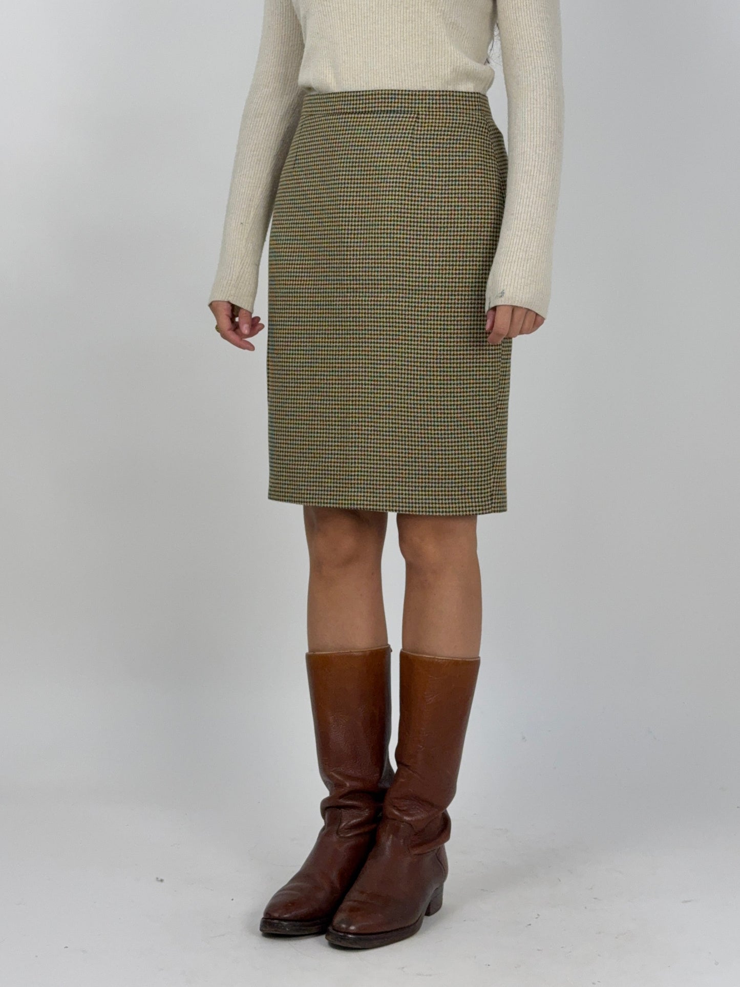 Gonna tubino in pied de poule