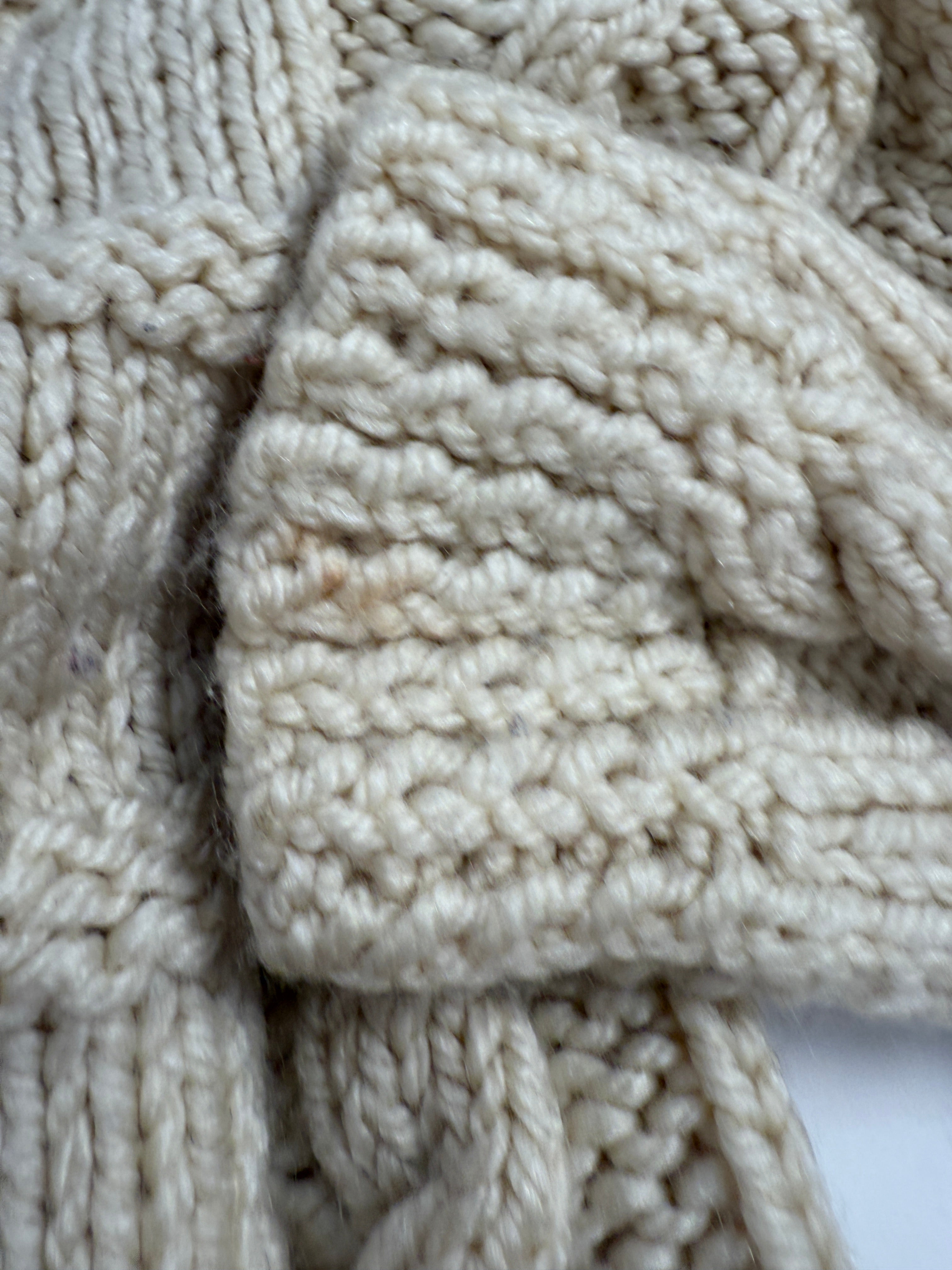 Cardigan a trecce anni ’70 con bottoni in legno