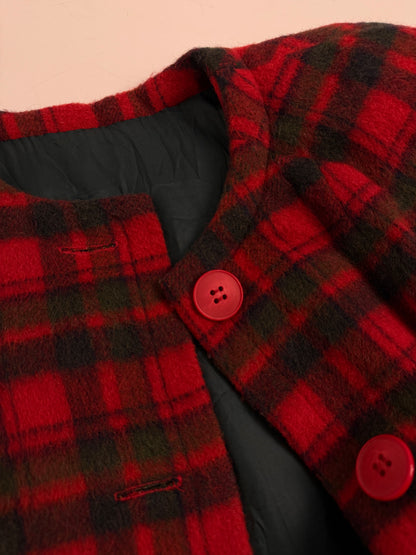 Cappotto sartoriale in lana a quadri