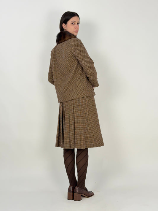 Tailleur sartoriale anni '70 in lana pied de poule