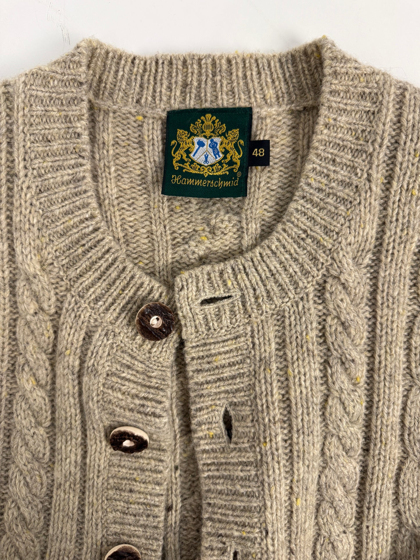 Cardigan Hammerschmid vintage in lana a trecce