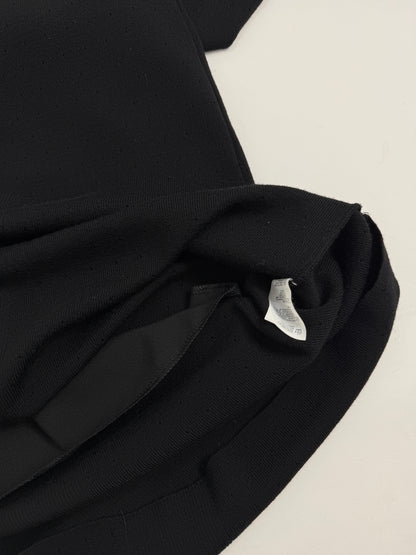 Abito lungo in lana con collo in pelliccia