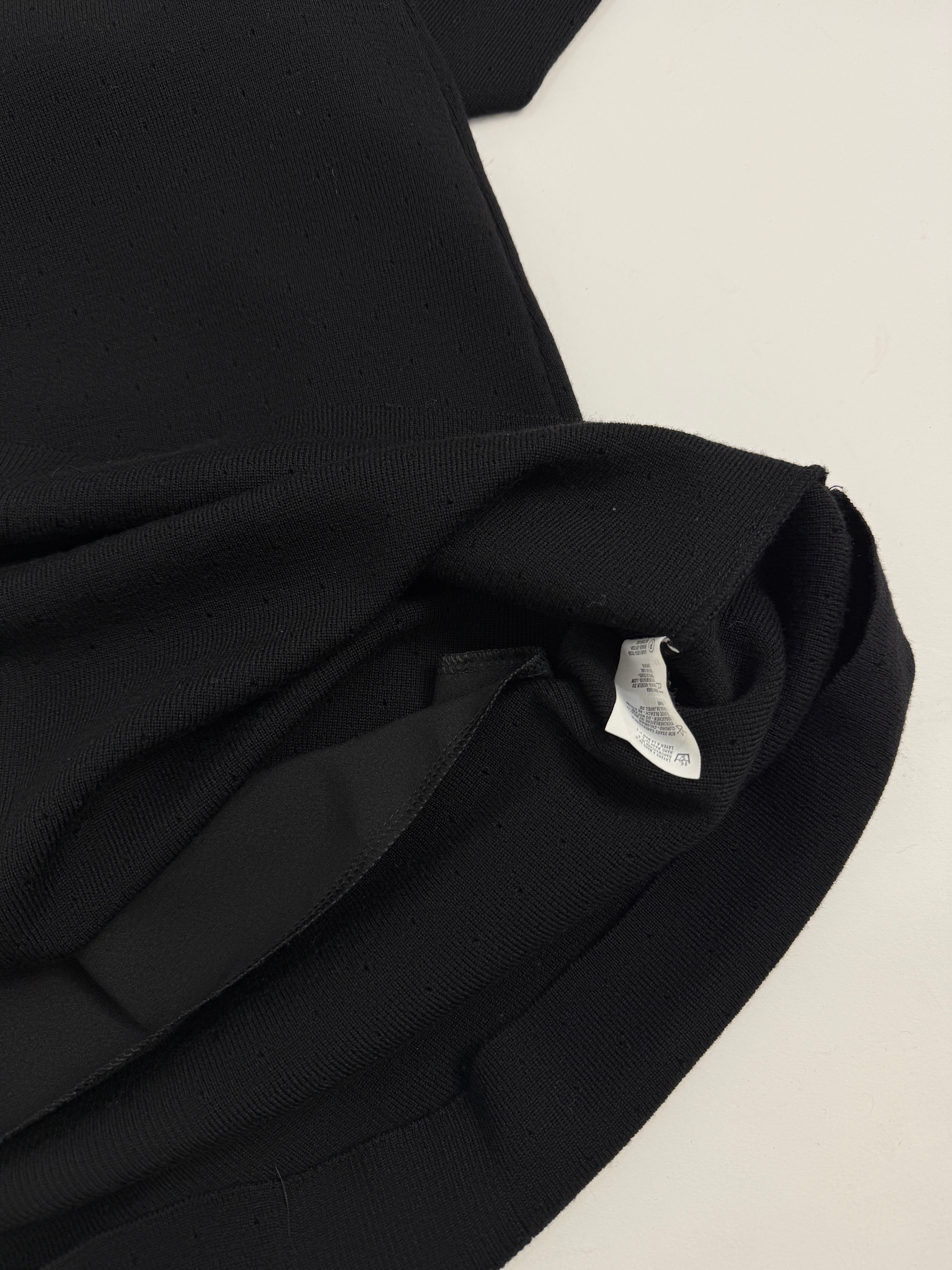 Abito lungo in lana con collo in pelliccia