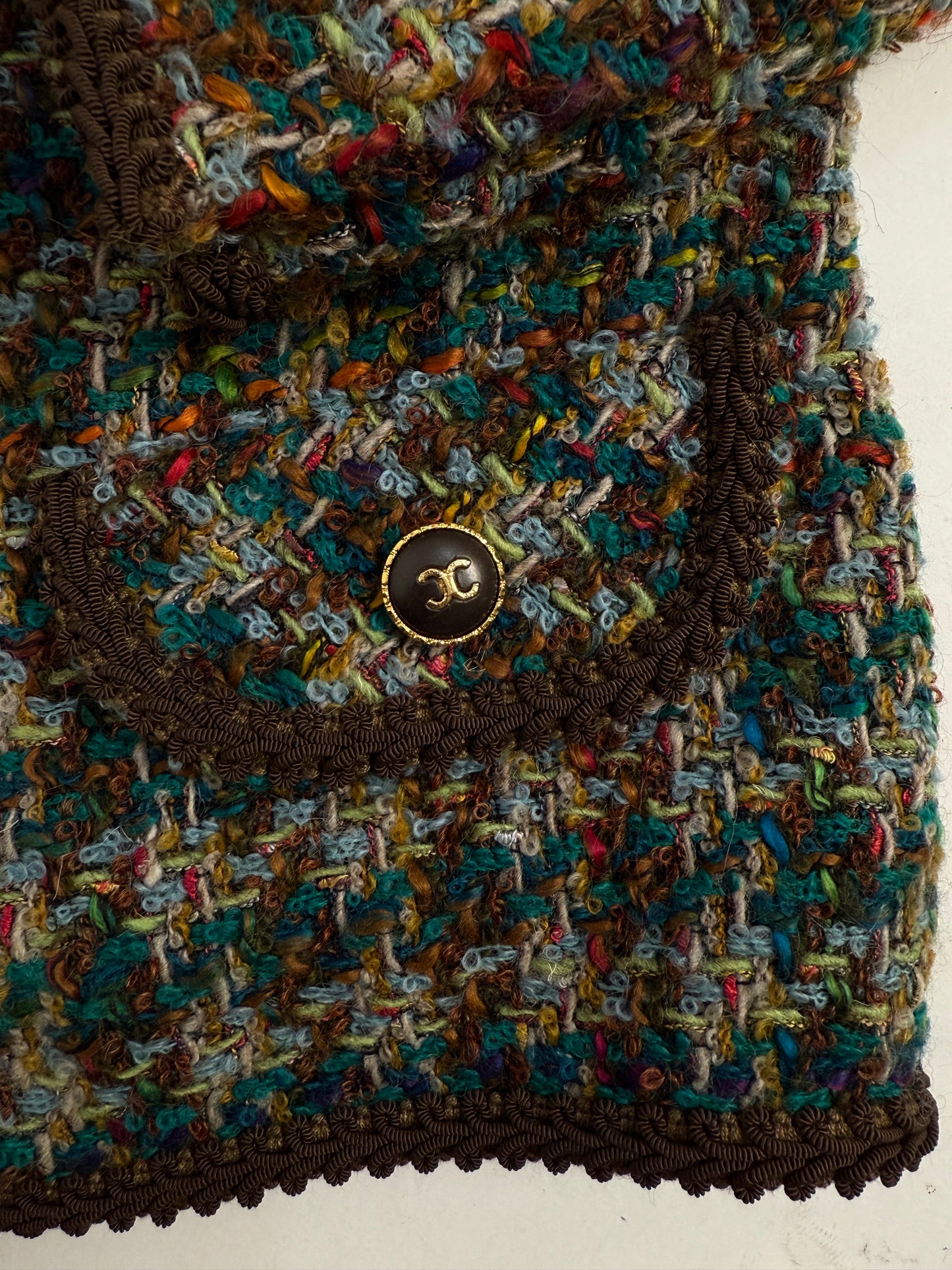 Giacca Bouclé con colletto in pelliccia anni ’70