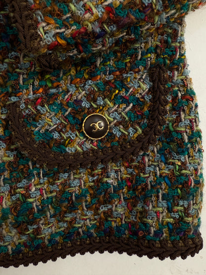 Giacca Bouclé con colletto in pelliccia anni ’70