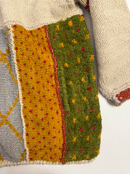 Cardigan patchwork anni '80 fatto a mano