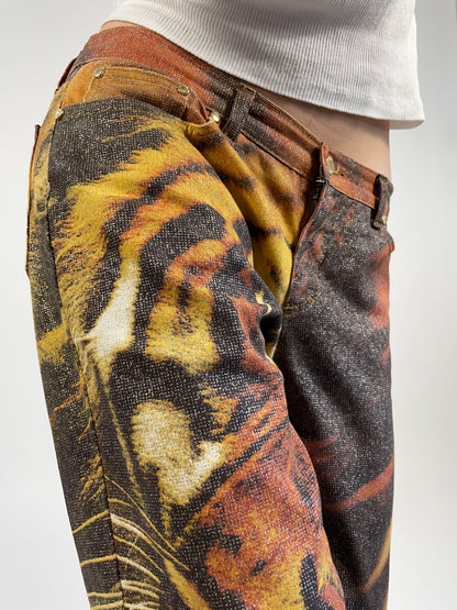 Pantaloni Roberto Cavalli Leopard IN denim vintage