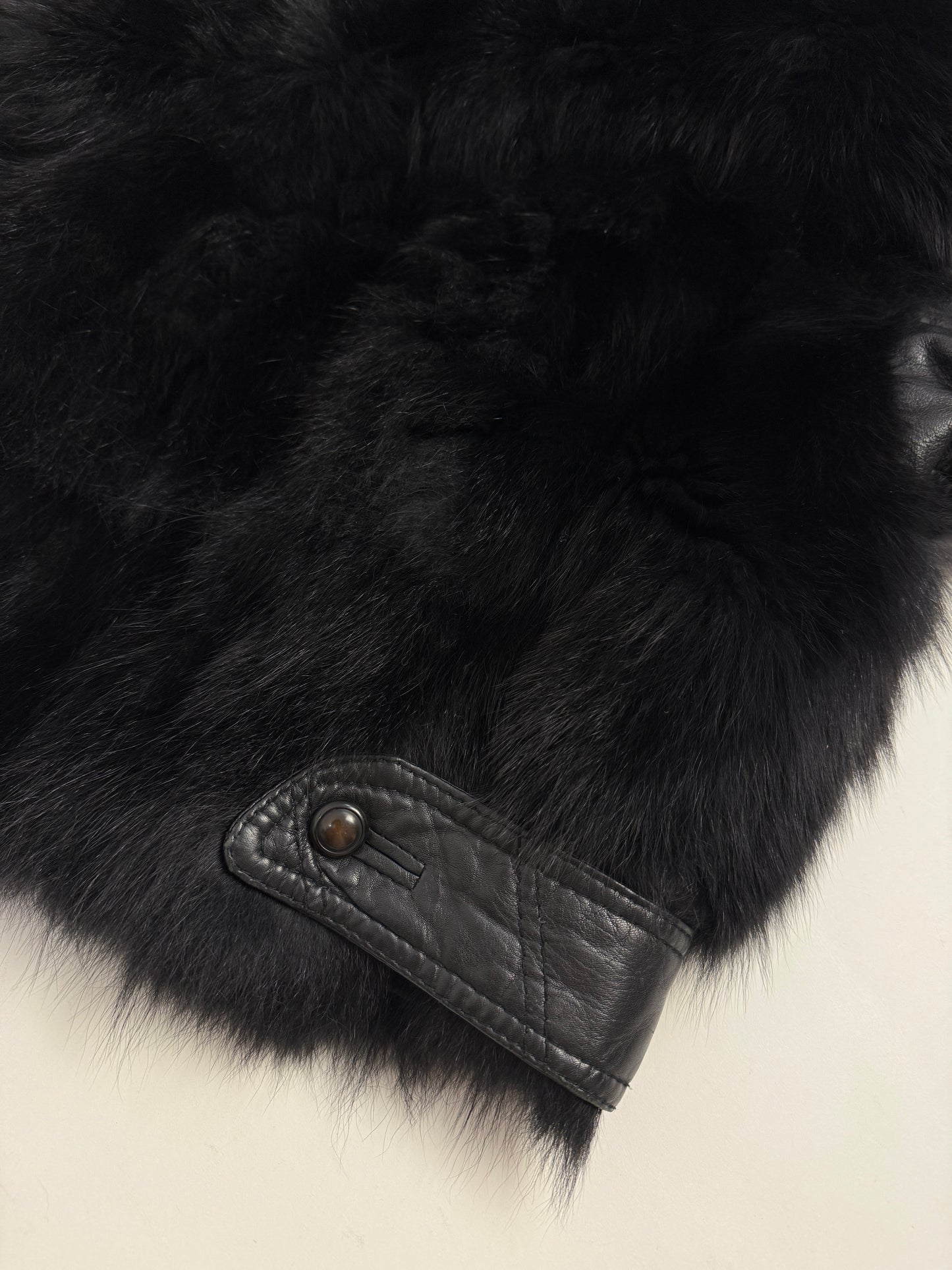 Giacca in pelle e pelliccia anni '80