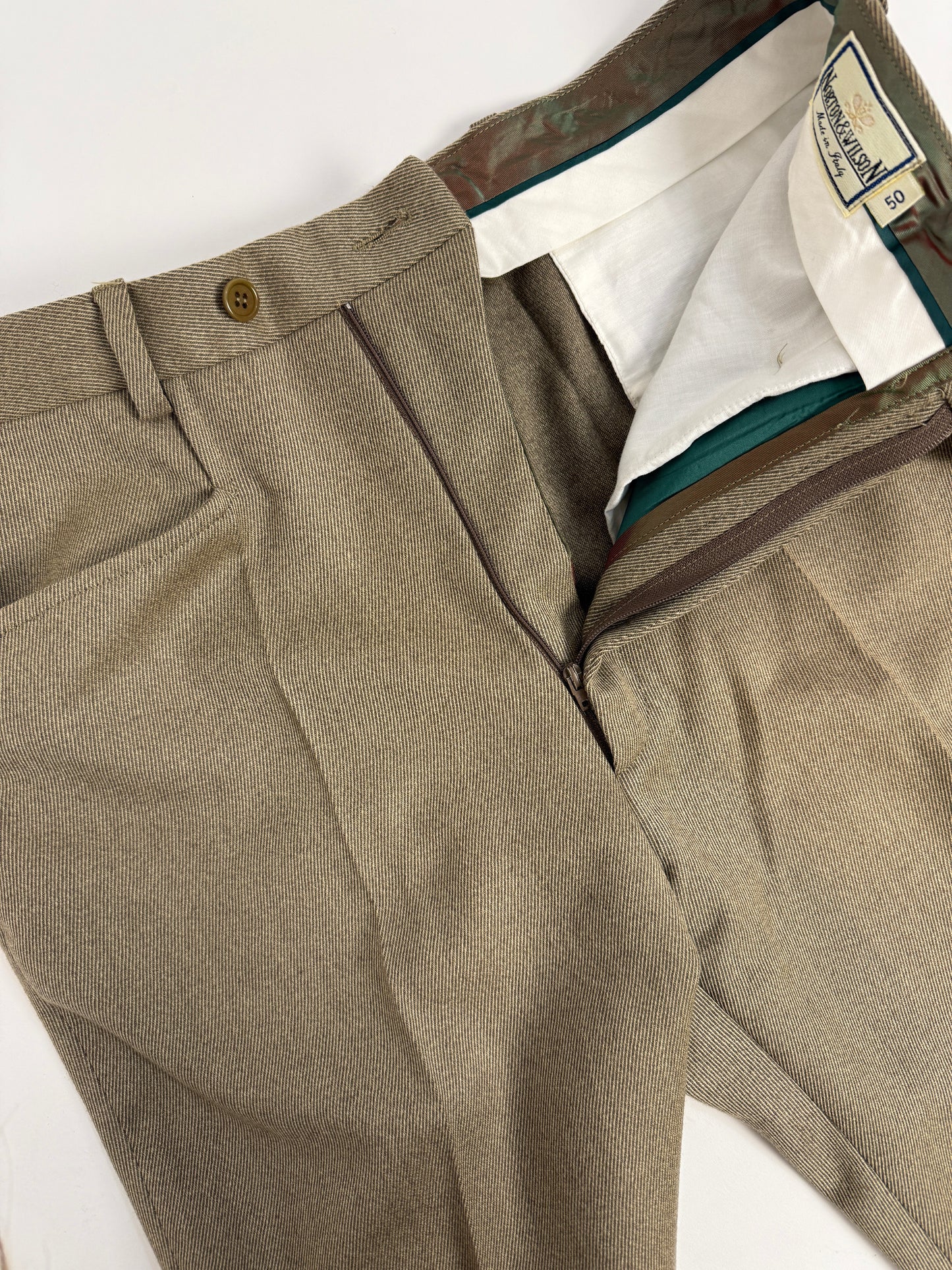 Pantaloni in lana rigata anni '80/'90