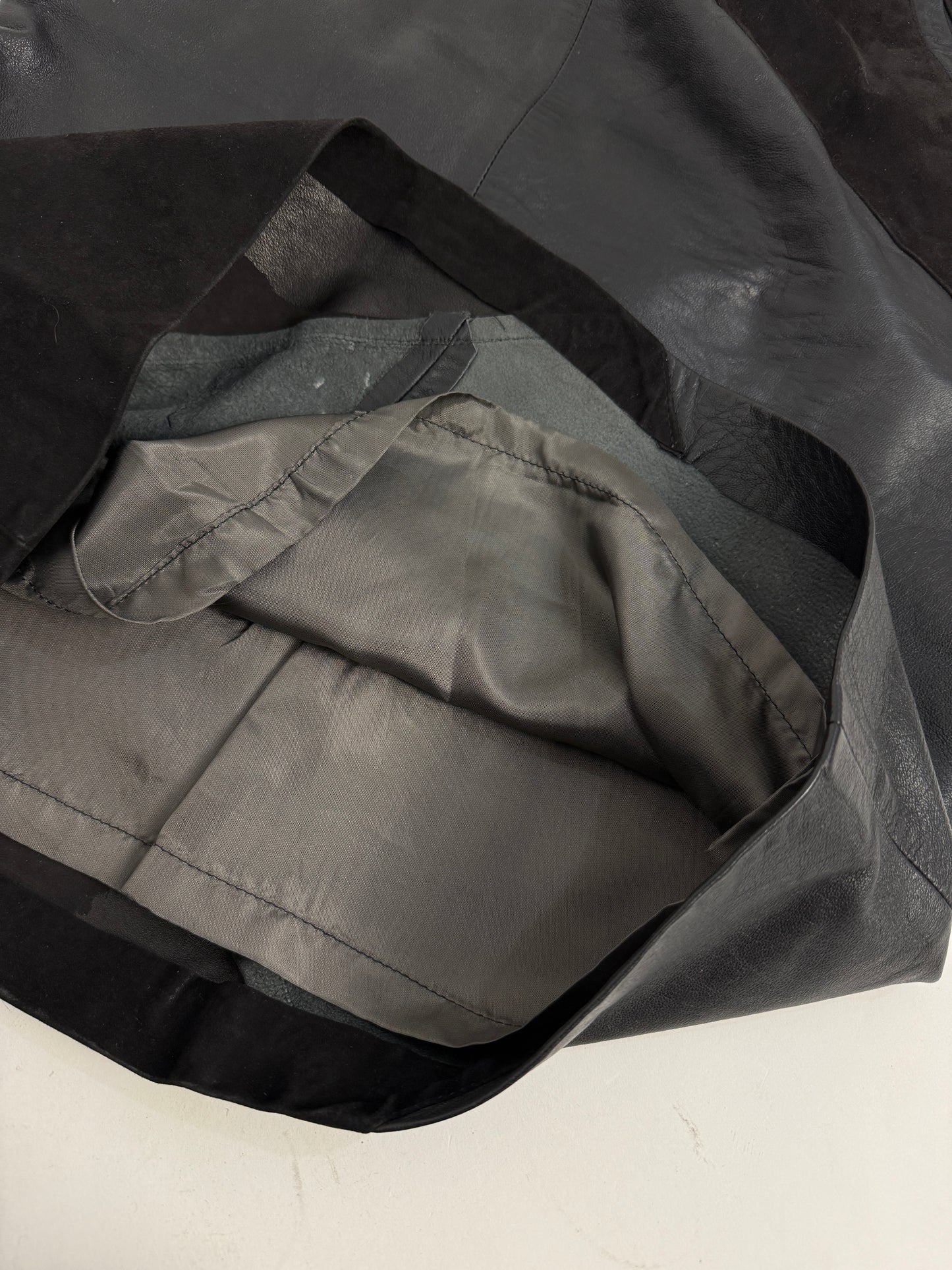 Gonna vintage in vera pelle e camoscio anni ’80