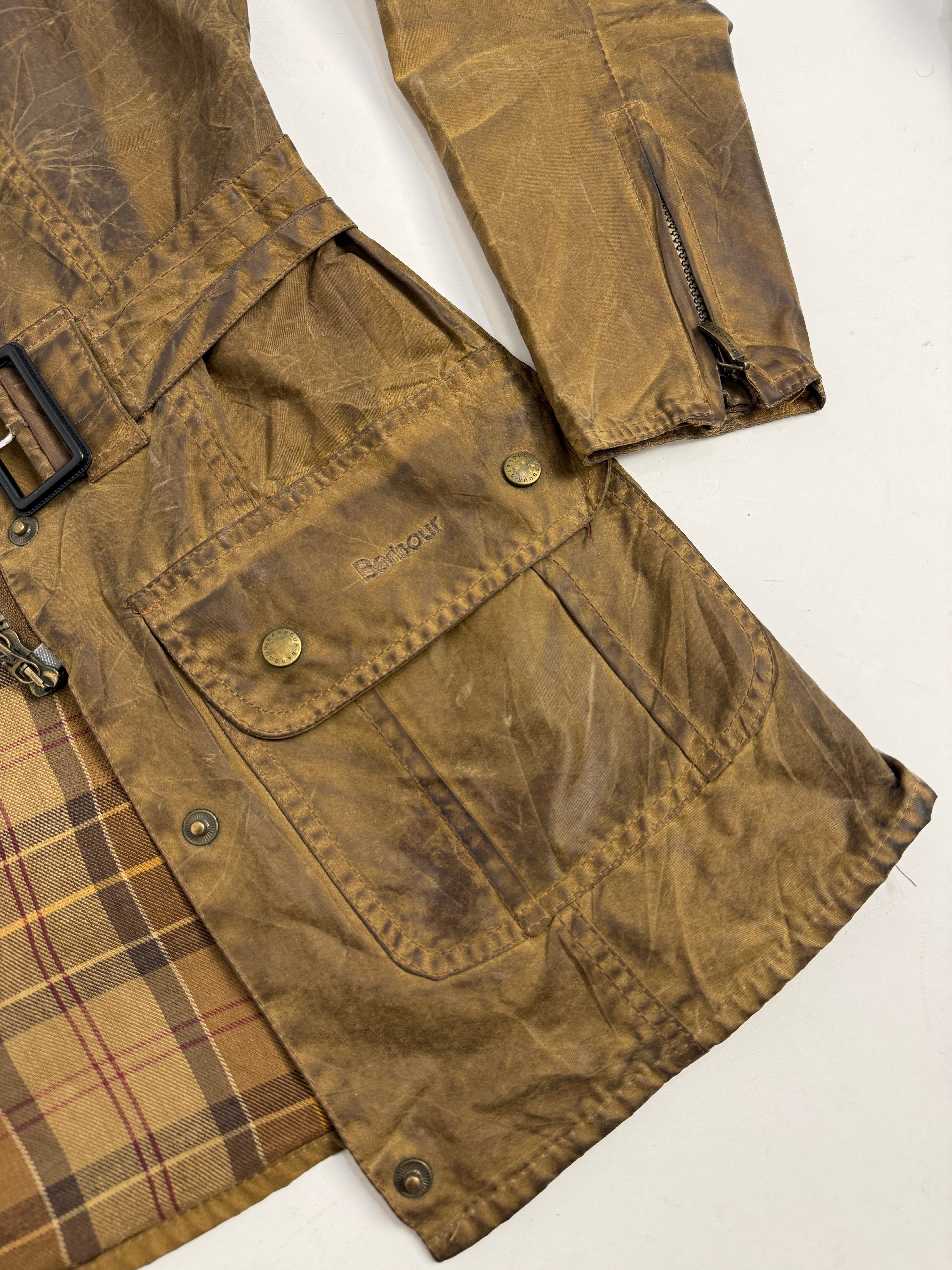 Giacca Barbour Utility Mac Vintage Cerata – Wax Jacket Donna UK12 Made in England