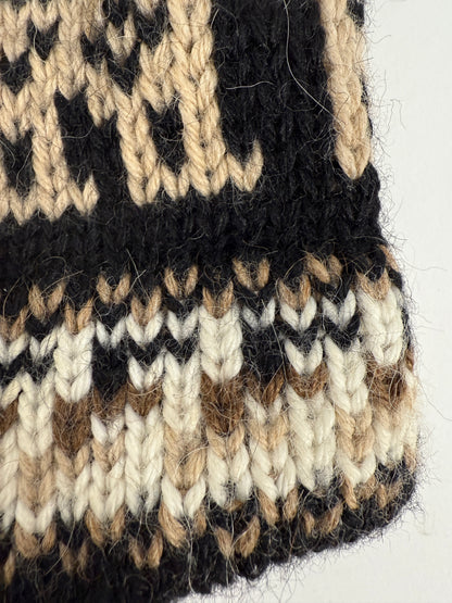 Papalina Vintage in Lana con motivo Alpaca