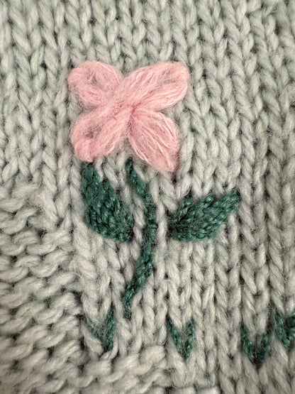 Maglione in lana ricamato a mano