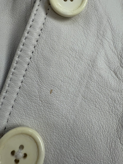 Giacca in pelle bianca anni '90