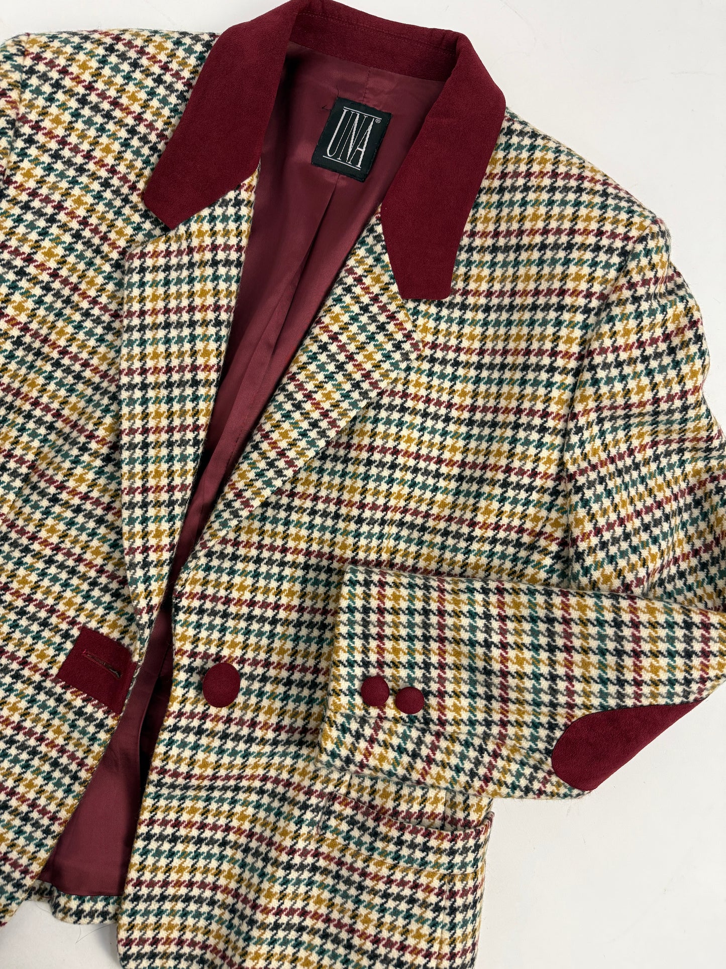 Giacca vintage in lana pied de poule