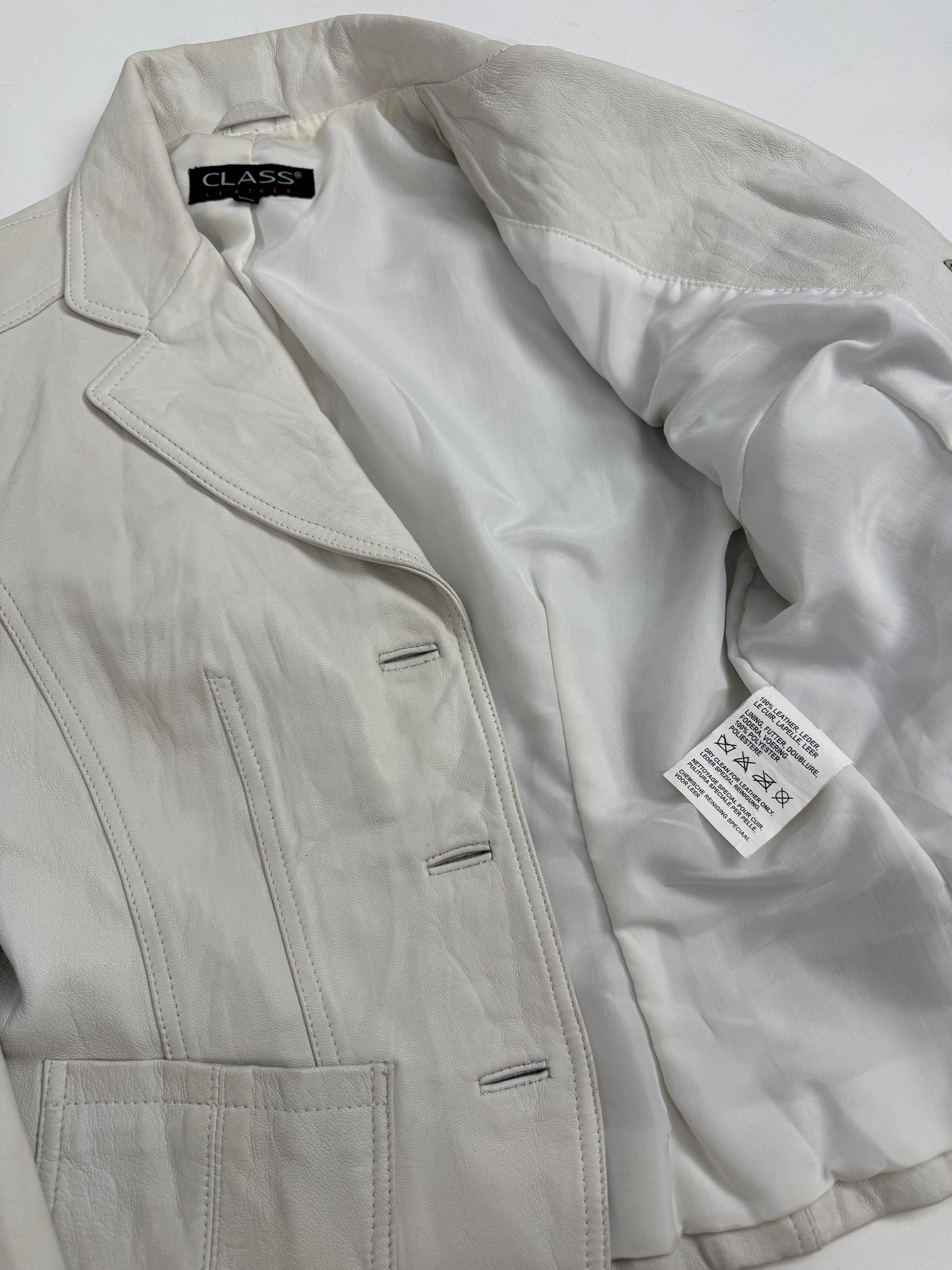 Giacca in pelle bianca anni '90