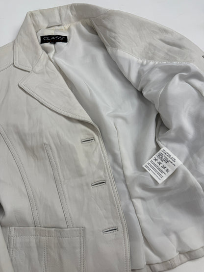 Giacca in pelle bianca anni '90