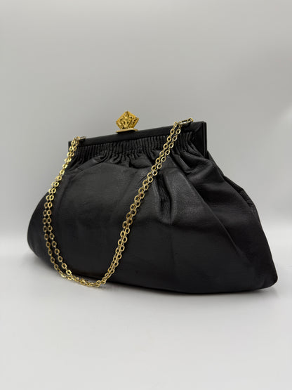 Borsa anni ’70 in pelle con chiusura gioiello