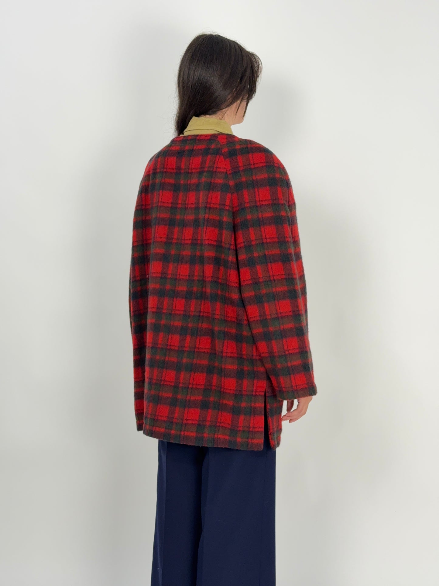 Cappotto sartoriale in lana a quadri