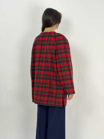 Cappotto sartoriale in lana a quadri