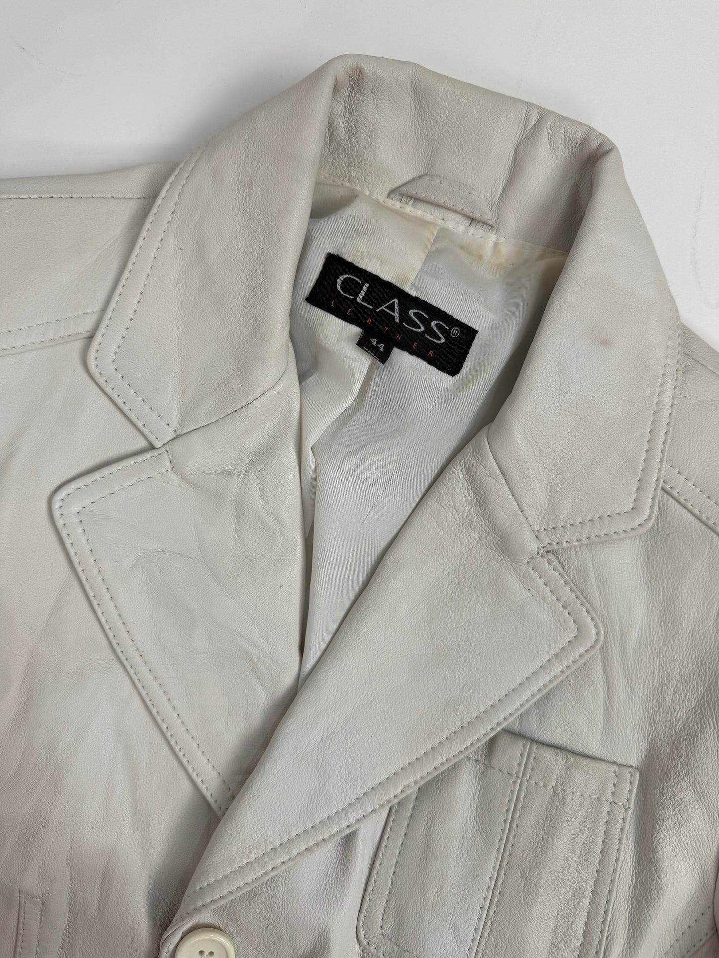 Giacca in pelle bianca anni '90