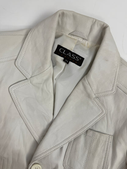 Giacca in pelle bianca anni '90