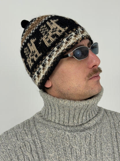 Papalina Vintage in Lana con motivo Alpaca