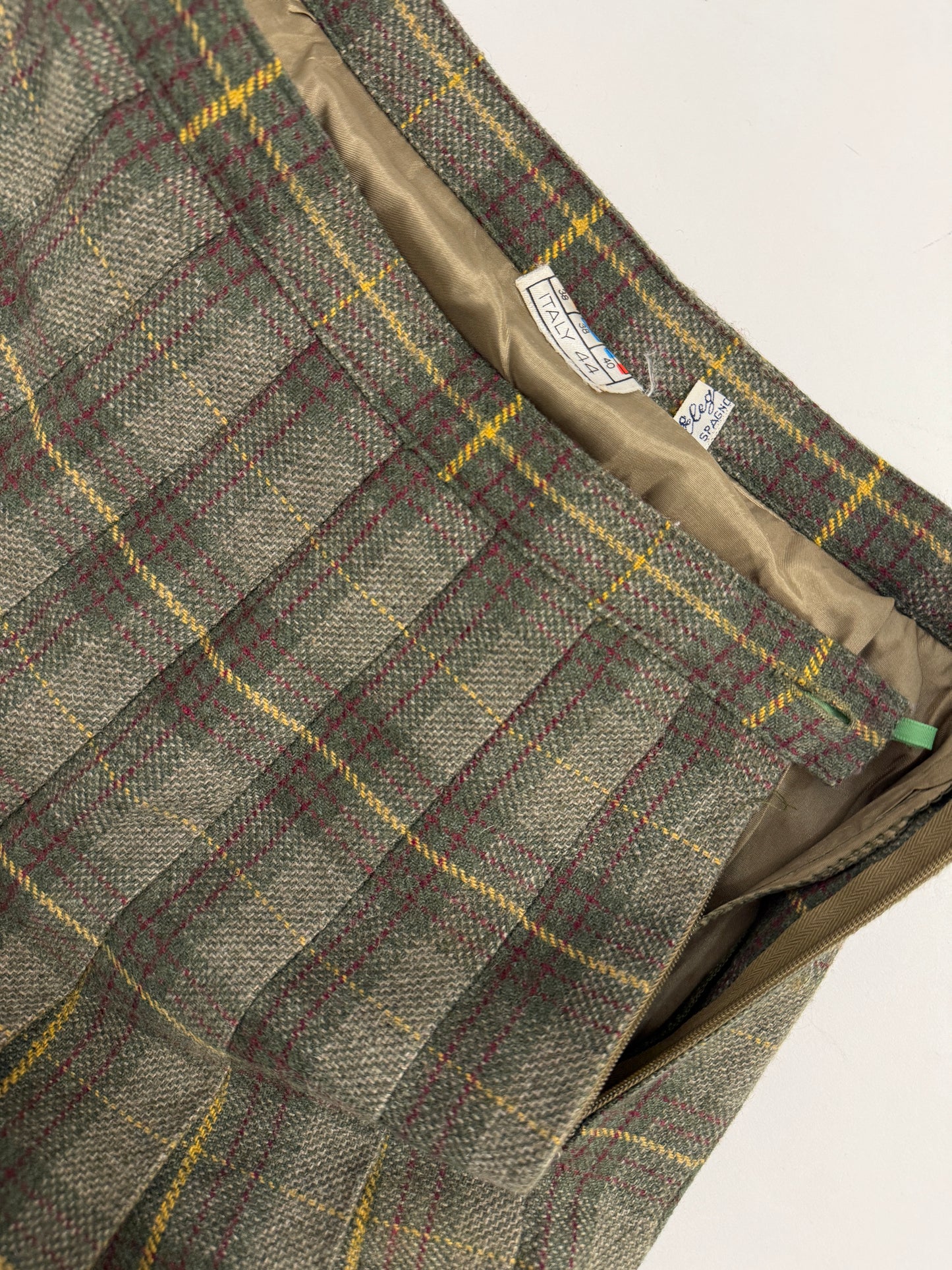 Gonna a pieghe in lana tartan