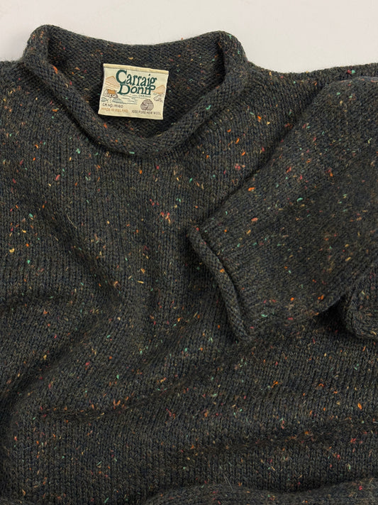 Maglione Carraig Donn Irlandese in Lana Tweed anni ’80
